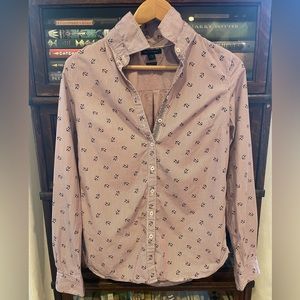 Tommy Hilfiger Nautical Print 100% Cotton Button-Up Shirt 👔